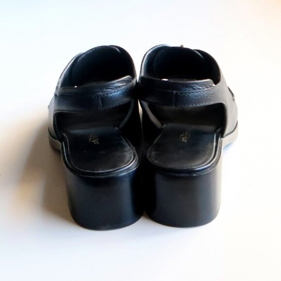 3.1 Phillip Lim Black Leather Open Toe Slingback Block Heel Loafers / Shoes 8.5 - Picture 6 of 16